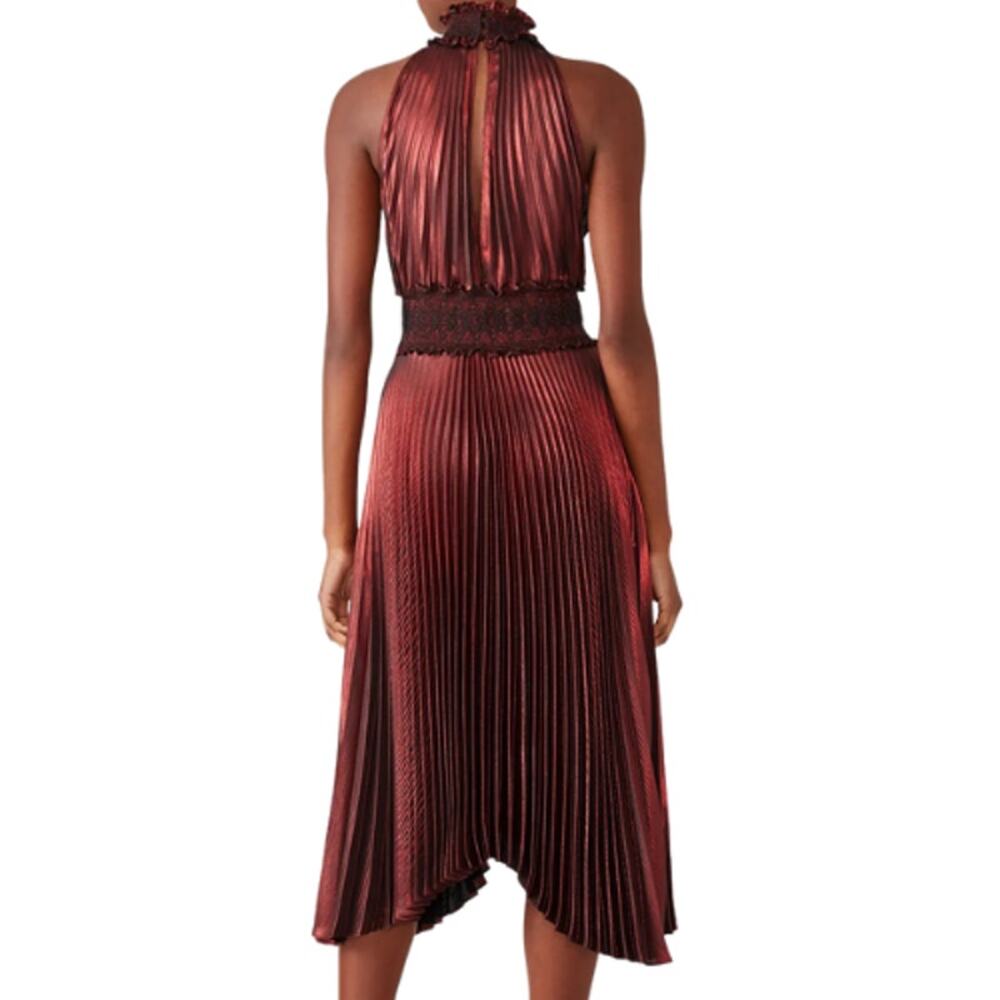 A.L.C. Scarlett Kravitz Dress Midi Metallic EUC Size 0 - Picture 3 of 7